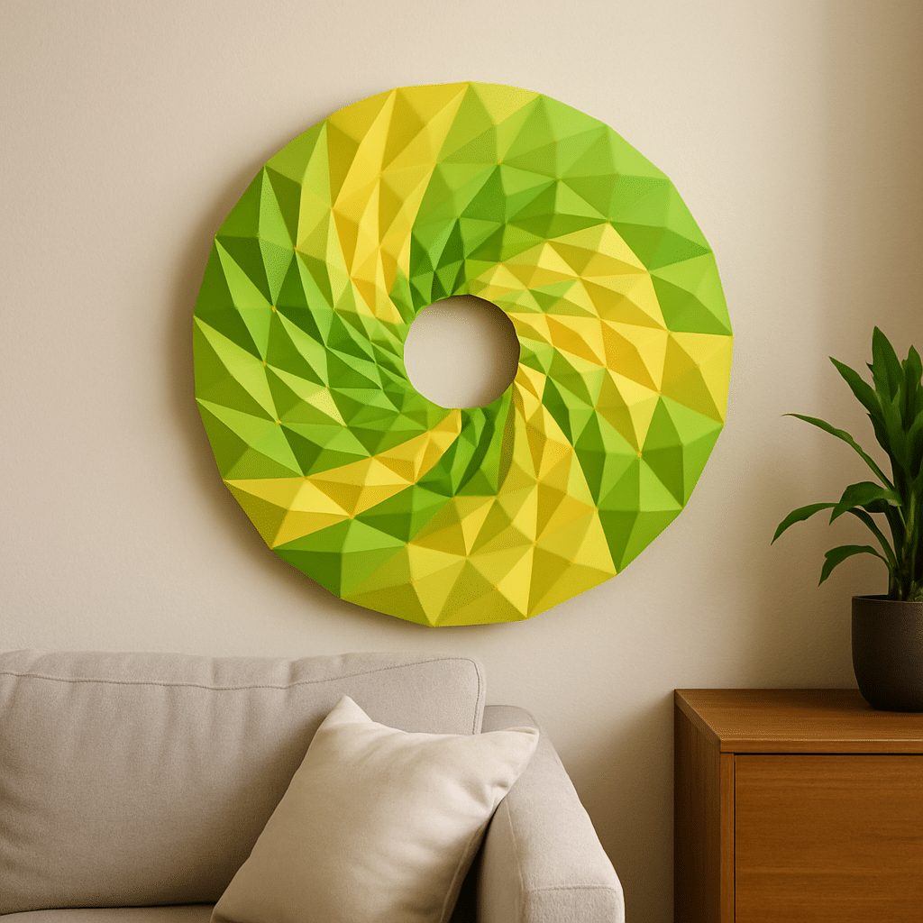 Papercraft circular wall decoration in 3D origami Papercraft circular wall decoration in 3D origami