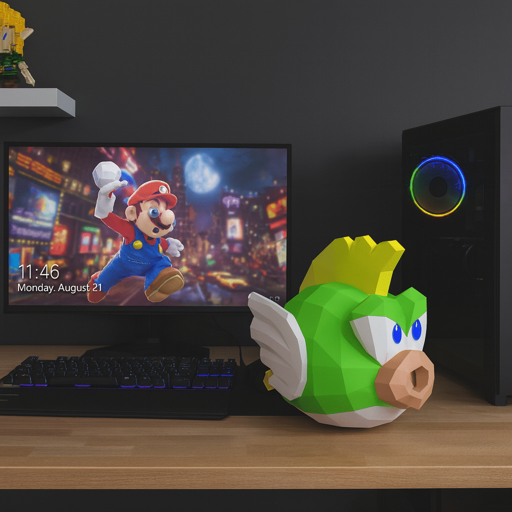 Papercraft de Cheep Cheep vert en origami 3D