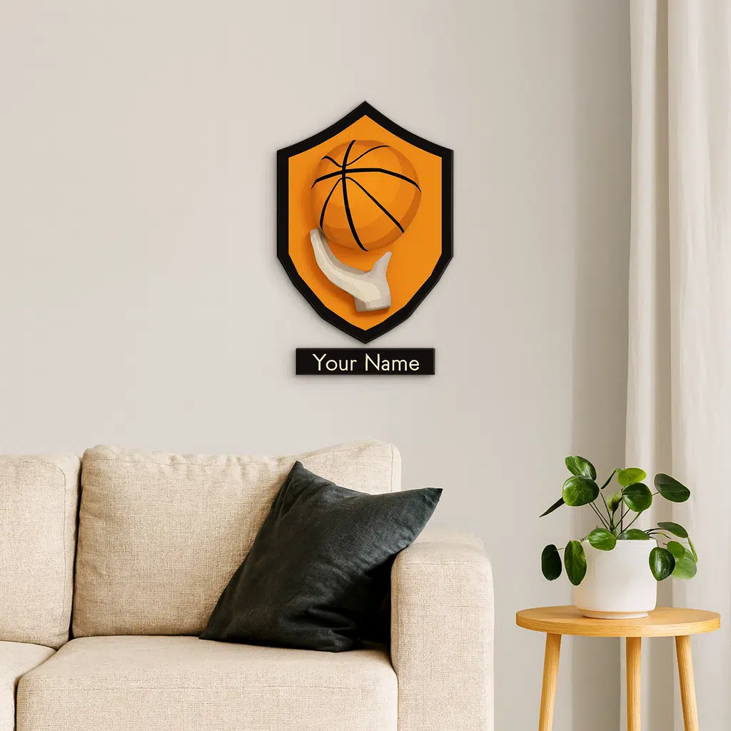 3D Papercraft Basketball-Wandrahmen