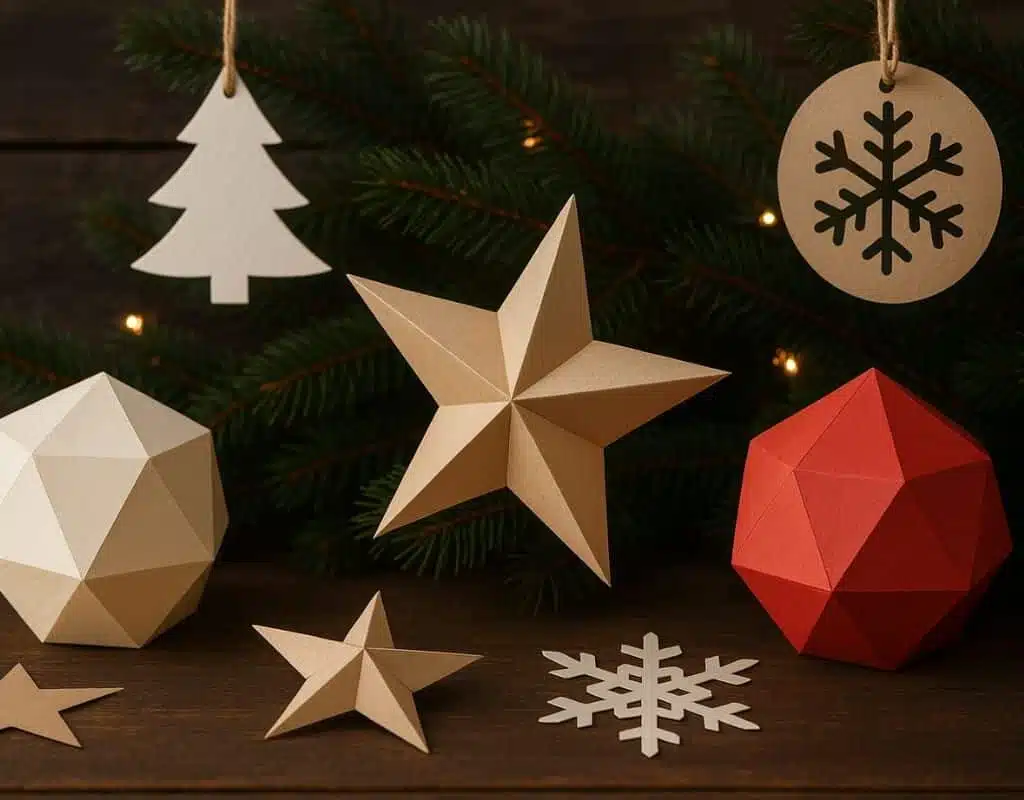 Décorations de Noël en papier à faire soi-même : idées DIY et papercraft 3D pour un Noël créatif