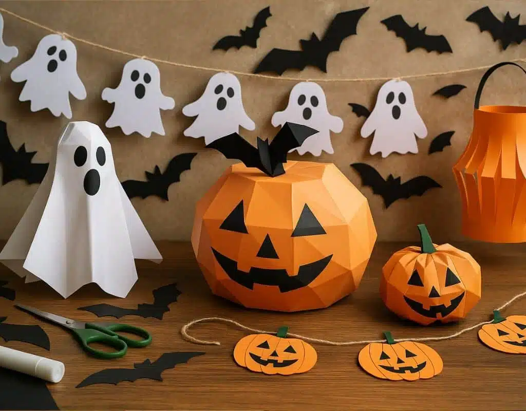 Décorations d’Halloween en papier à faire soi-même : idées DIY du papercraft au pliage