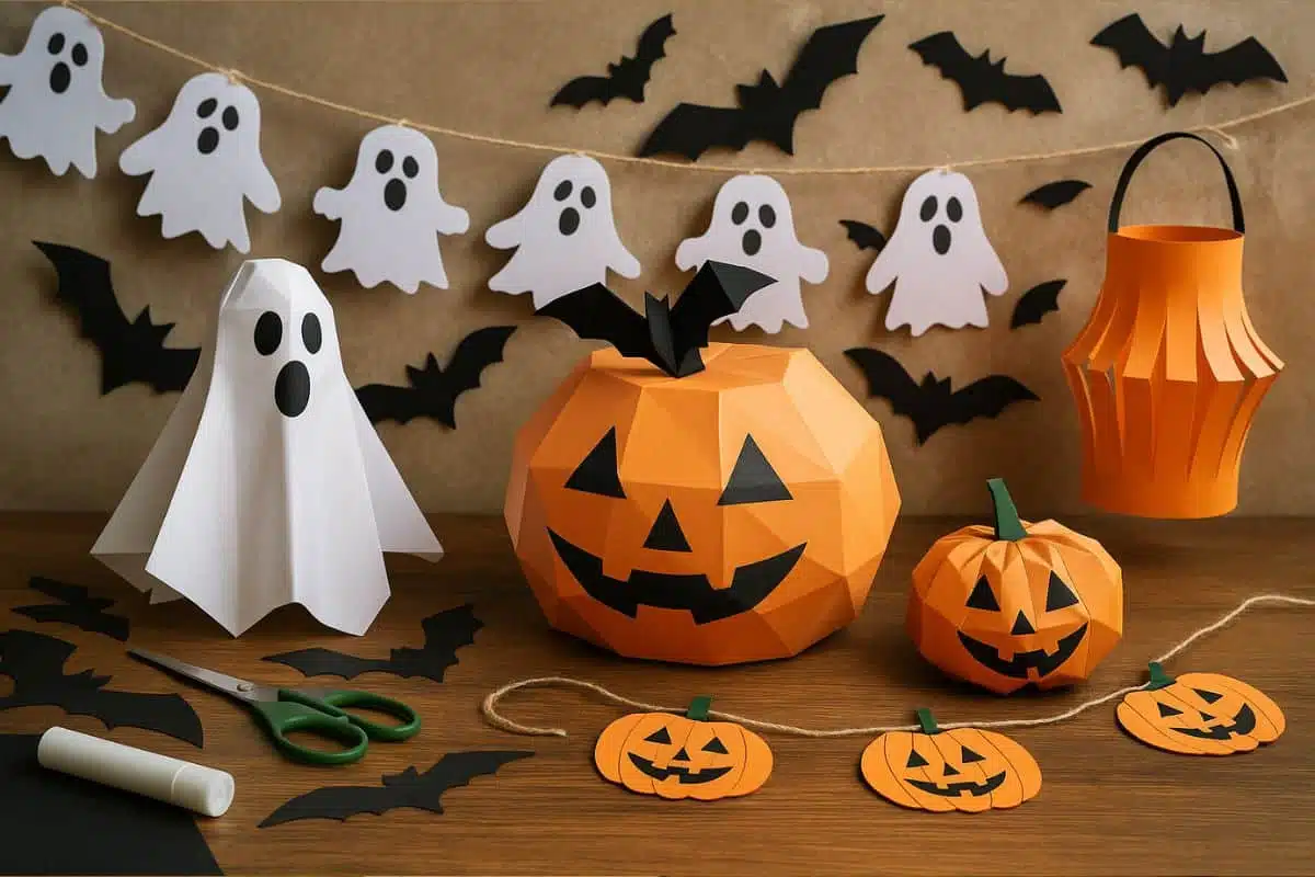 Décorations d’Halloween en papier à faire soi-même : idées DIY du papercraft au pliage