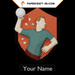 Cadre de handball mural en papercraft 3D