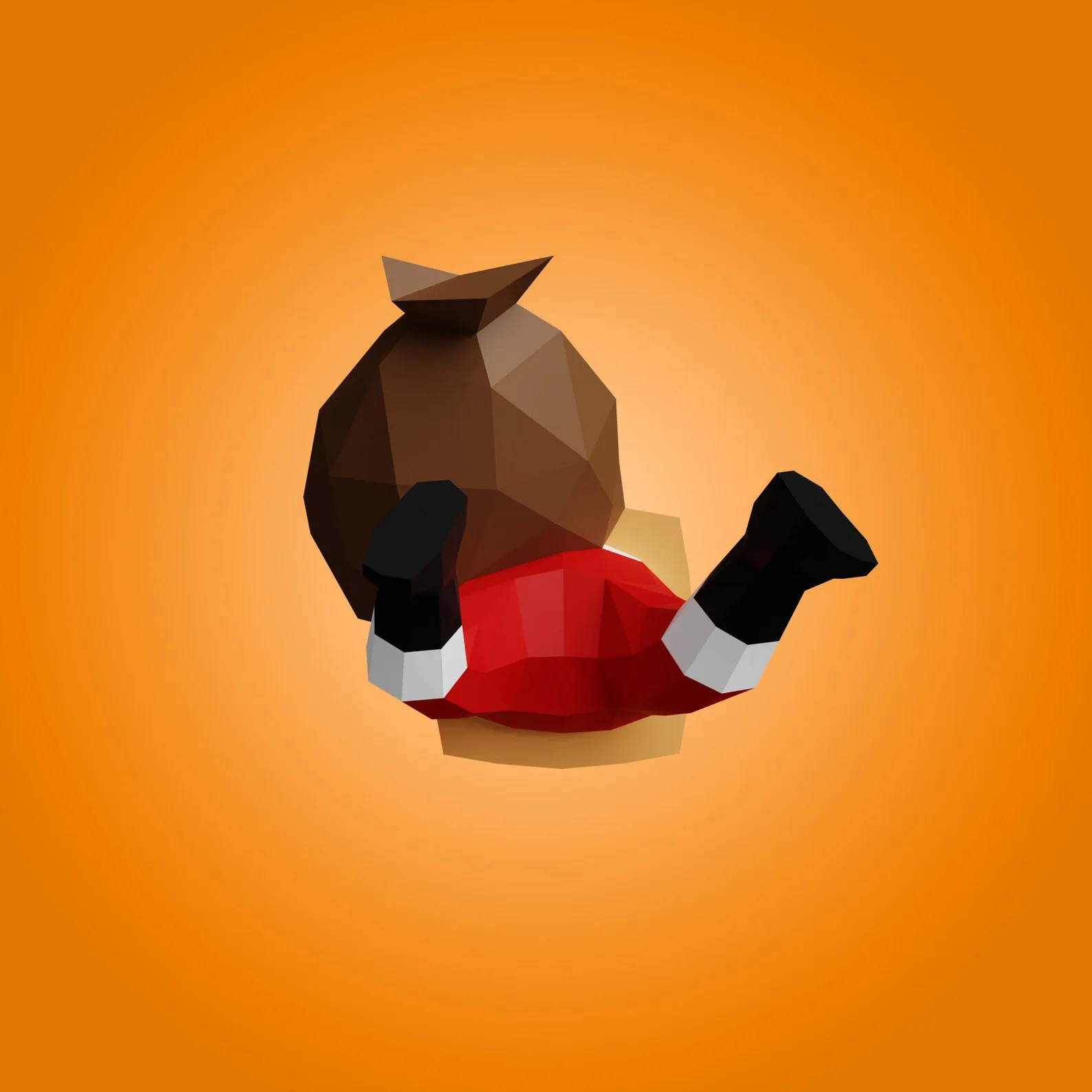 Papá Noel atrapado en la chimenea, papercraft 3D, vista posterior