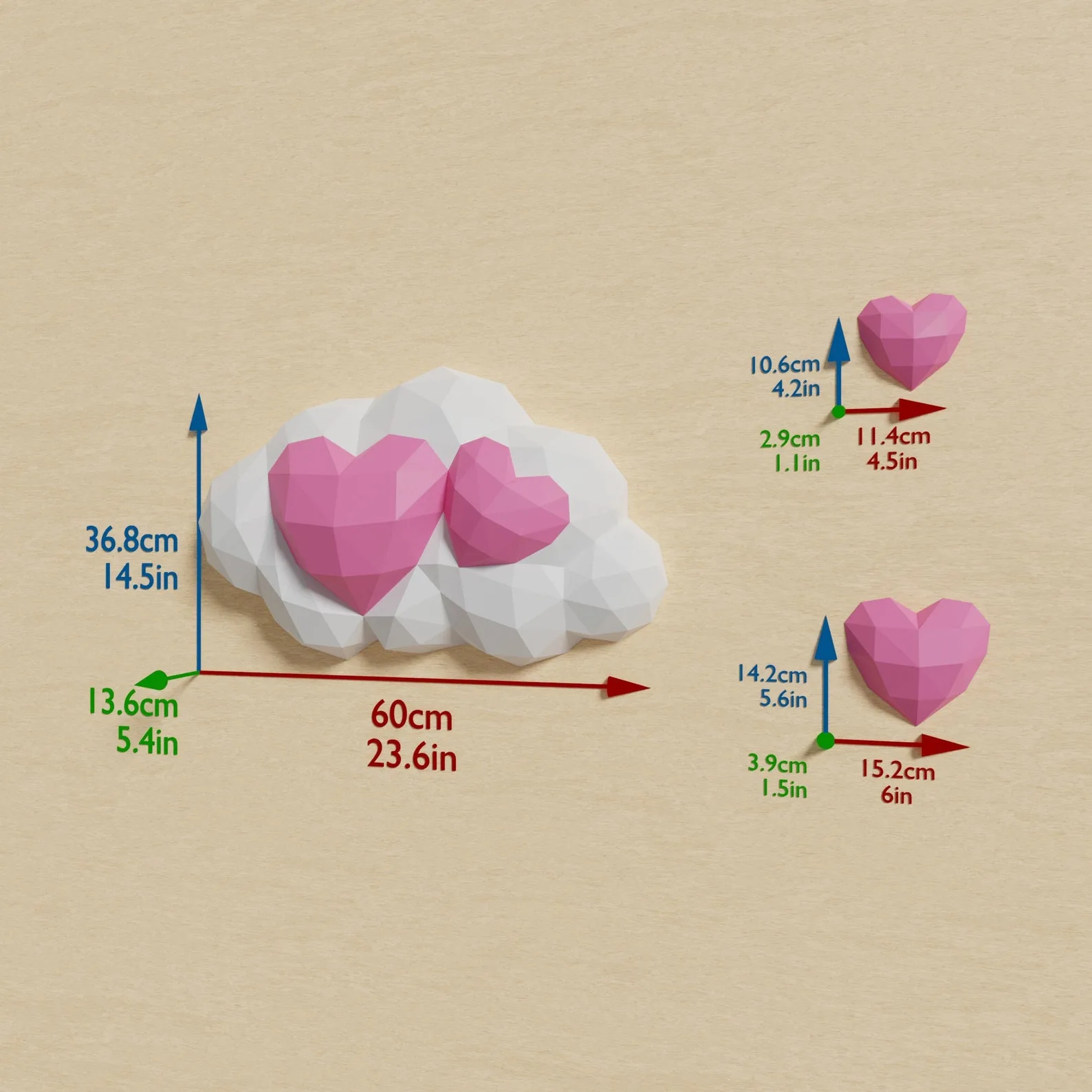 Hartjes in een wolk, weergave 4