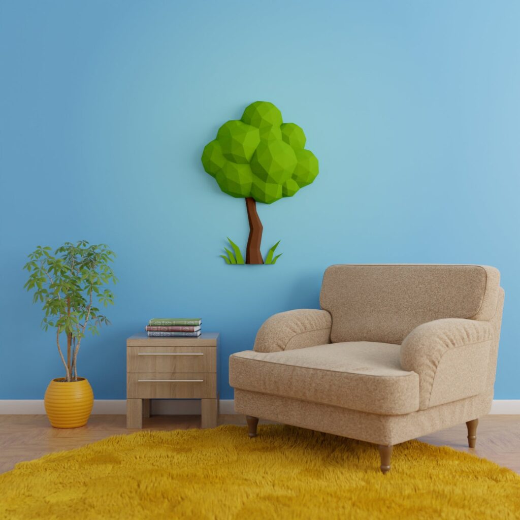 Papercraft d'arbre mural en origami 3D