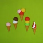 Glaces d’été en papercraft (lot de 5)