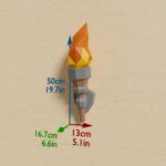 Papercraft de antorchas de pared en origami 3D