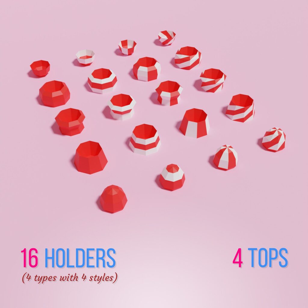 Papercraft Easter egg holders in 3D origami