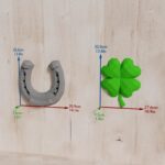 Papercraft di ferro di cavallo e trifoglio portafortuna in origami 3D