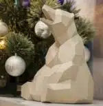 Zittende teddybeer in 3D-papercraft, weergave 9