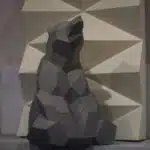 Zittende teddybeer in 3D-papercraft, weergave 6
