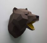 Bären-Trophäenkopf aus 3D-Papercraft
