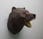 Tête de trophée ours en papercraft 3D