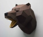 Bären-Trophäenkopf aus 3D-Papercraft