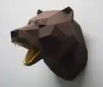 Tête de trophée ours en papercraft 3D