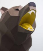 Bären-Trophäenkopf aus 3D-Papercraft