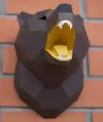 Tête de trophée ours en papercraft 3D