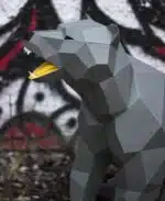 Brullende papieren beer in 3D-origami, weergave 8