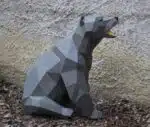 Brullende papieren beer in 3D-origami, weergave 7