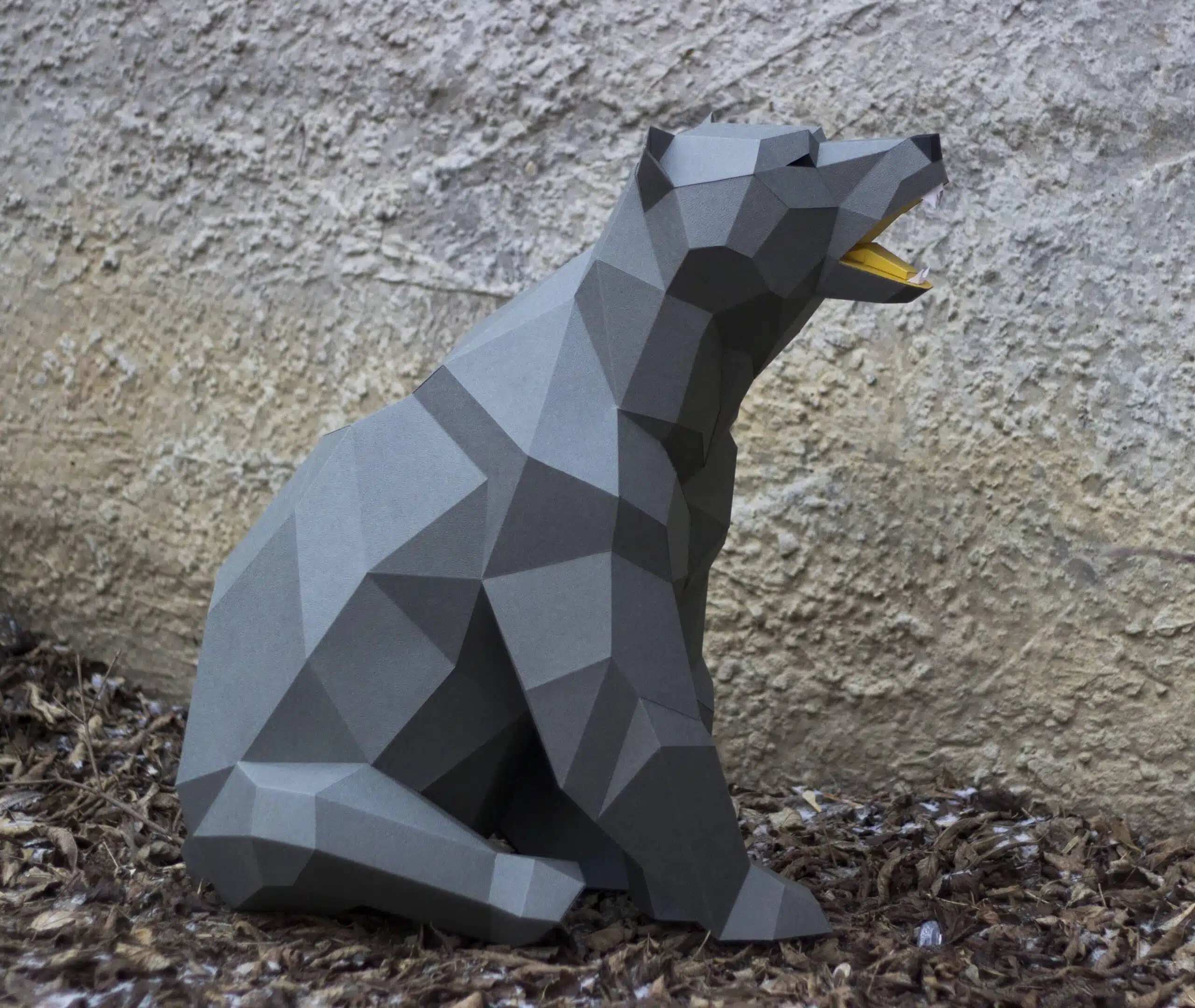 Brullende papieren beer in 3D-origami, weergave 7