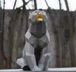 Brullende papieren beer in 3D-origami, 3D-model