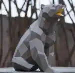 Brullende papieren beer in 3D-origami, weergave 6