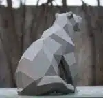 Brullende papieren beer in 3D-origami, weergave 5