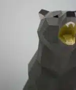 Brullende papieren beer in 3D-origami, weergave 4