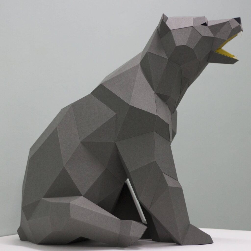 Papercraft d'ours en origami 3D