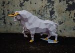 Grande touro em papercraft 3D