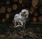 Grande touro em papercraft 3D