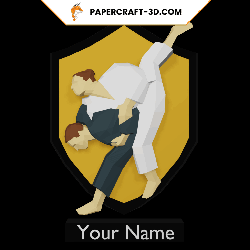 Cadre de judo mural en papercraft 3D