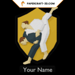 Cadre de judo mural en papercraft 3D