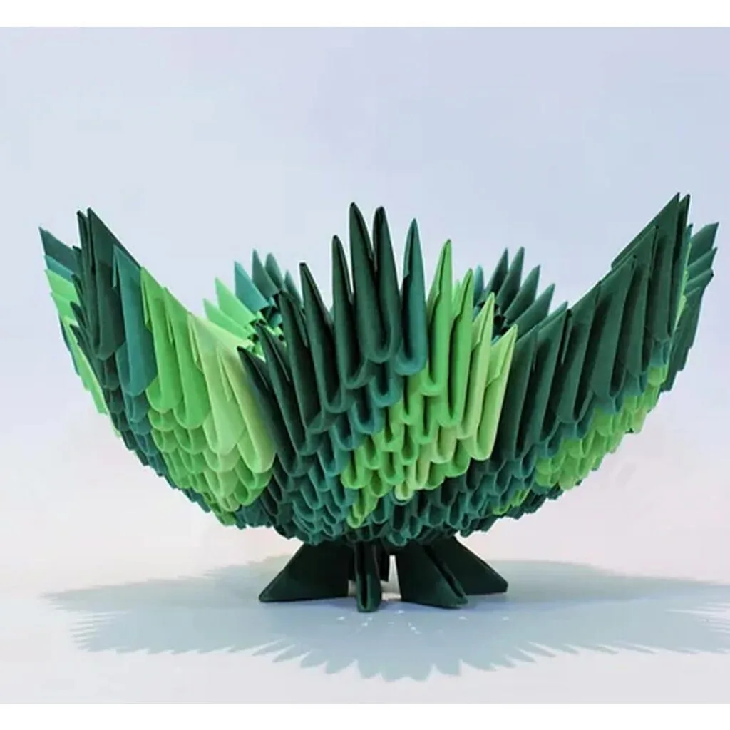 Kit di origami 3D ciotola verde