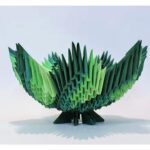 Papercraft de bol verde en origami 3D