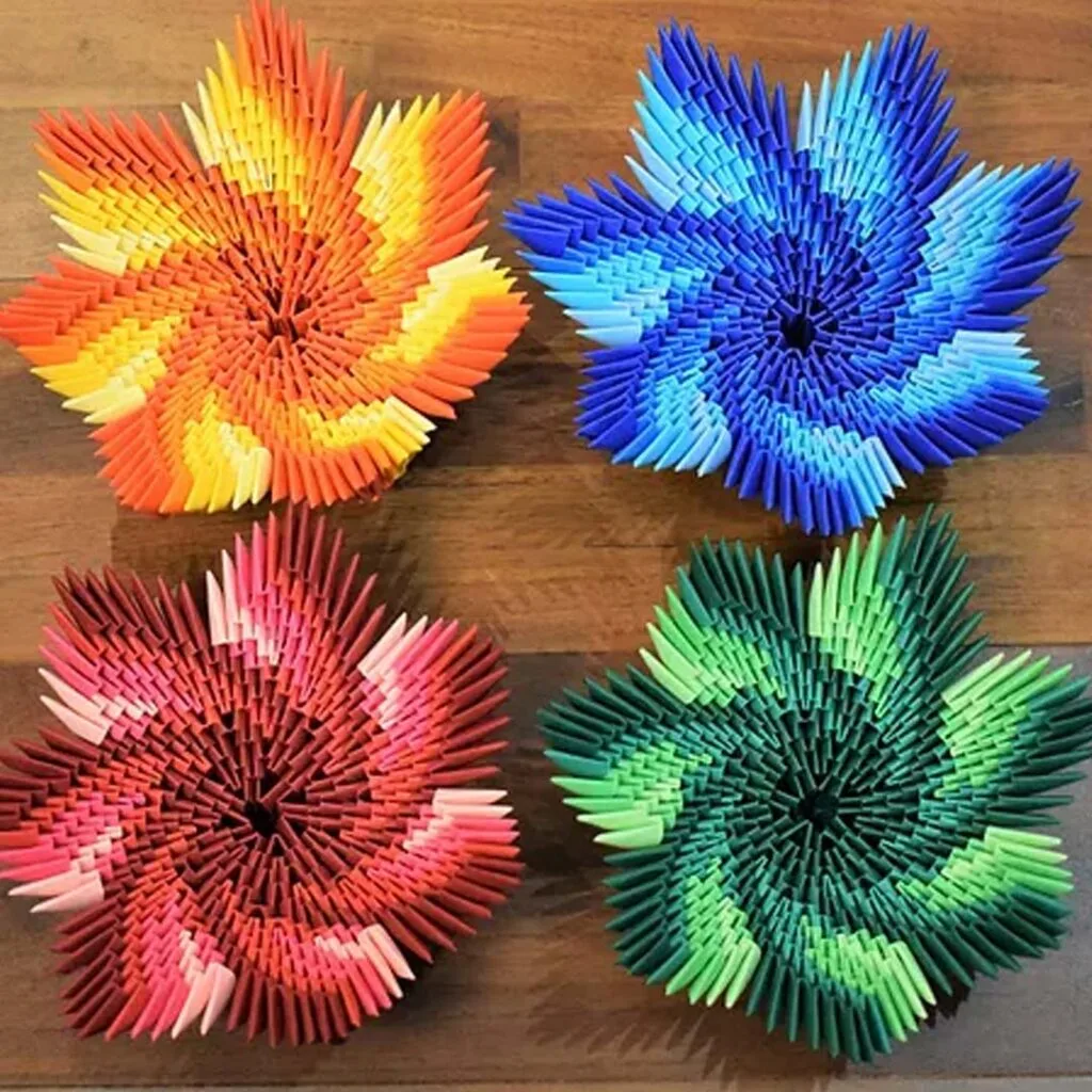 Kit di origami 3D ciotola verde