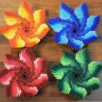 Papercraft de bol verde en origami 3D