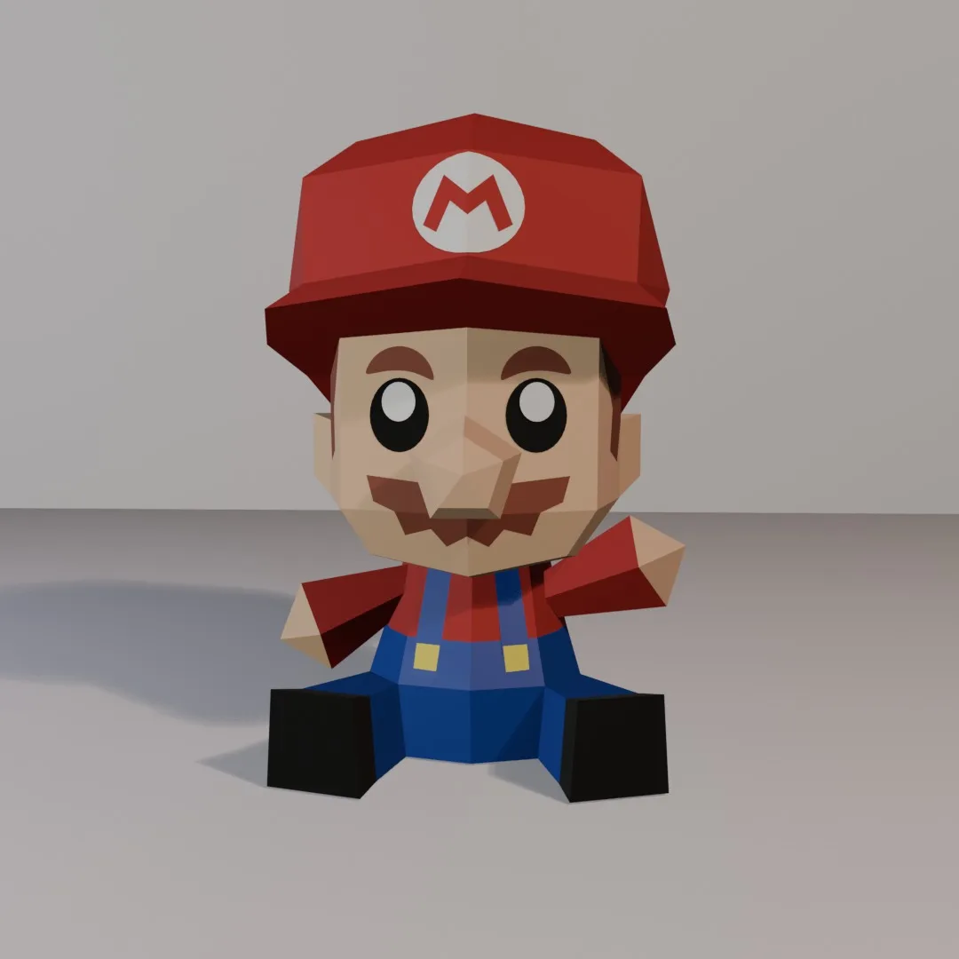 Mario papercraft 3D paper model, weergave 2