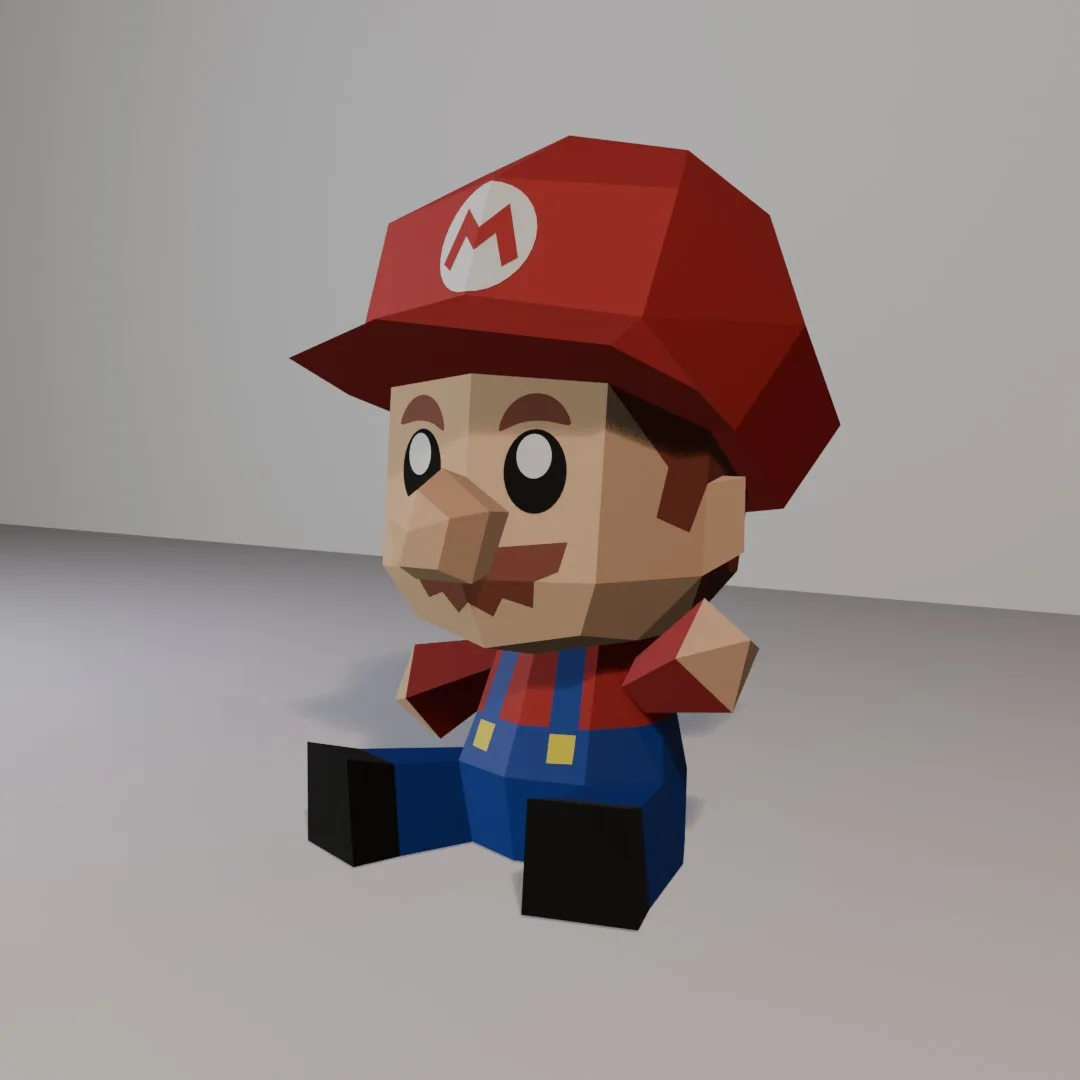 Mario papercraft 3D paper model, weergave 3