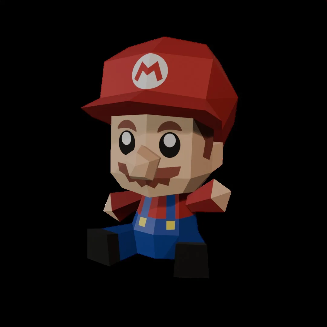 Mario papercraft 3D paper model, weergave 4