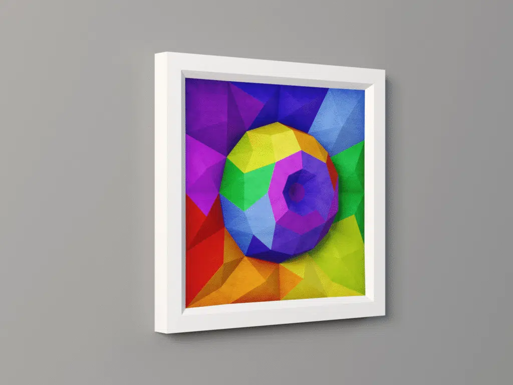 Muurkunstwerk in papercraft 3D, weergave 2