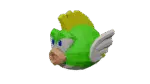 Cheep Cheep van Mario in papercraft 3D, weergave 3