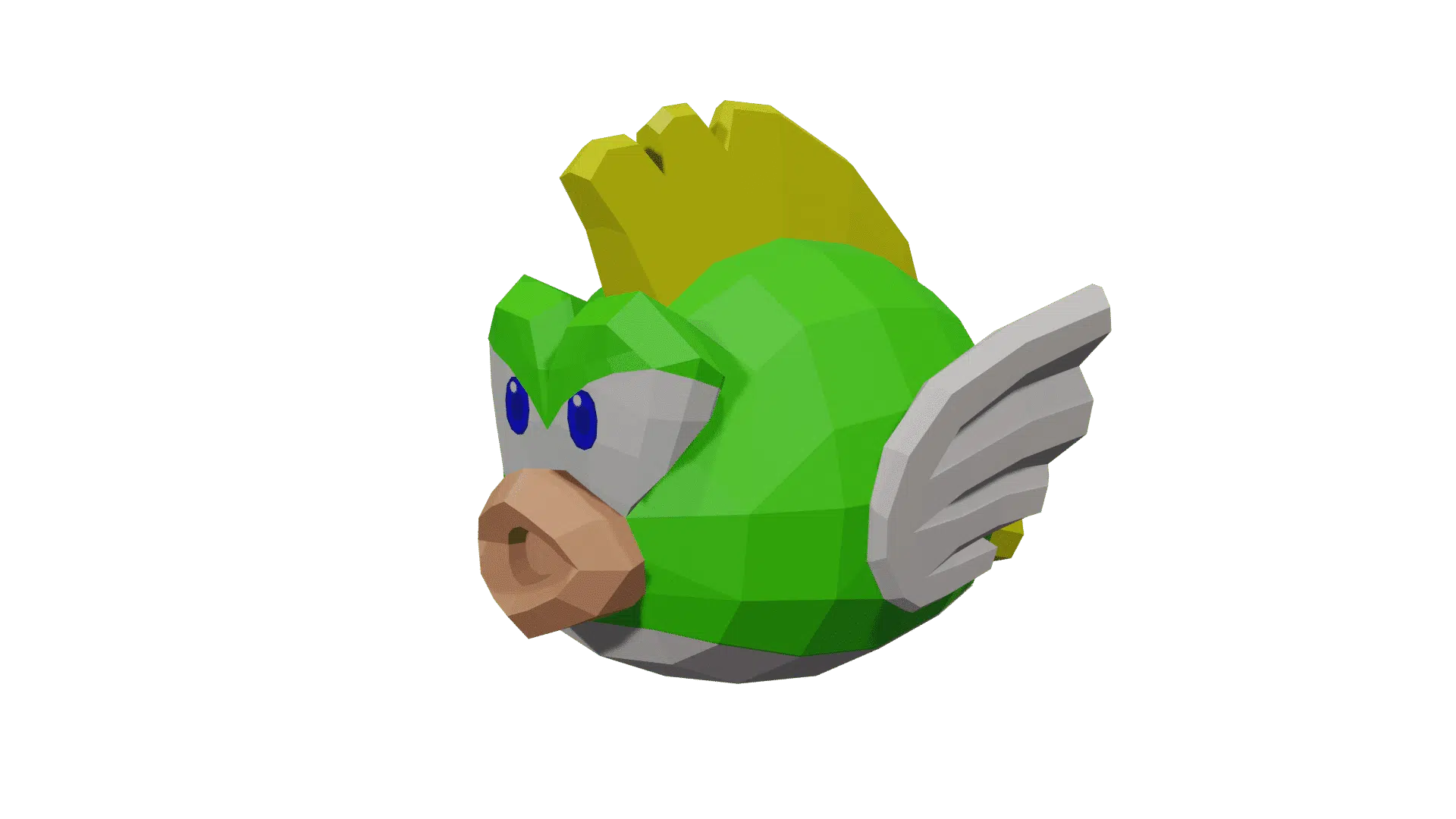 Cheep Cheep van Mario in papercraft 3D, weergave 3
