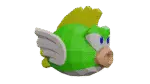 Cheep Cheep van Mario in papercraft 3D, weergave 4