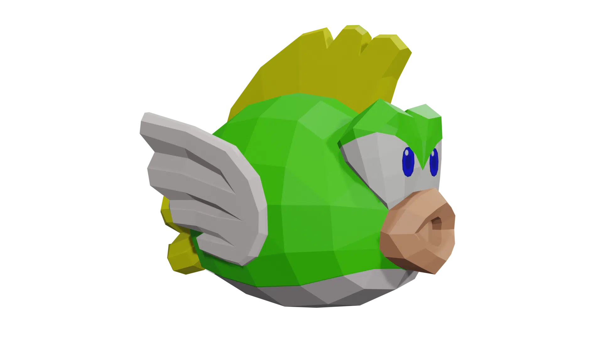 Cheep Cheep van Mario in papercraft 3D, weergave 4