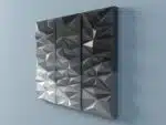 Pannello murale geometrico in papercraft 3D, vista posteriore