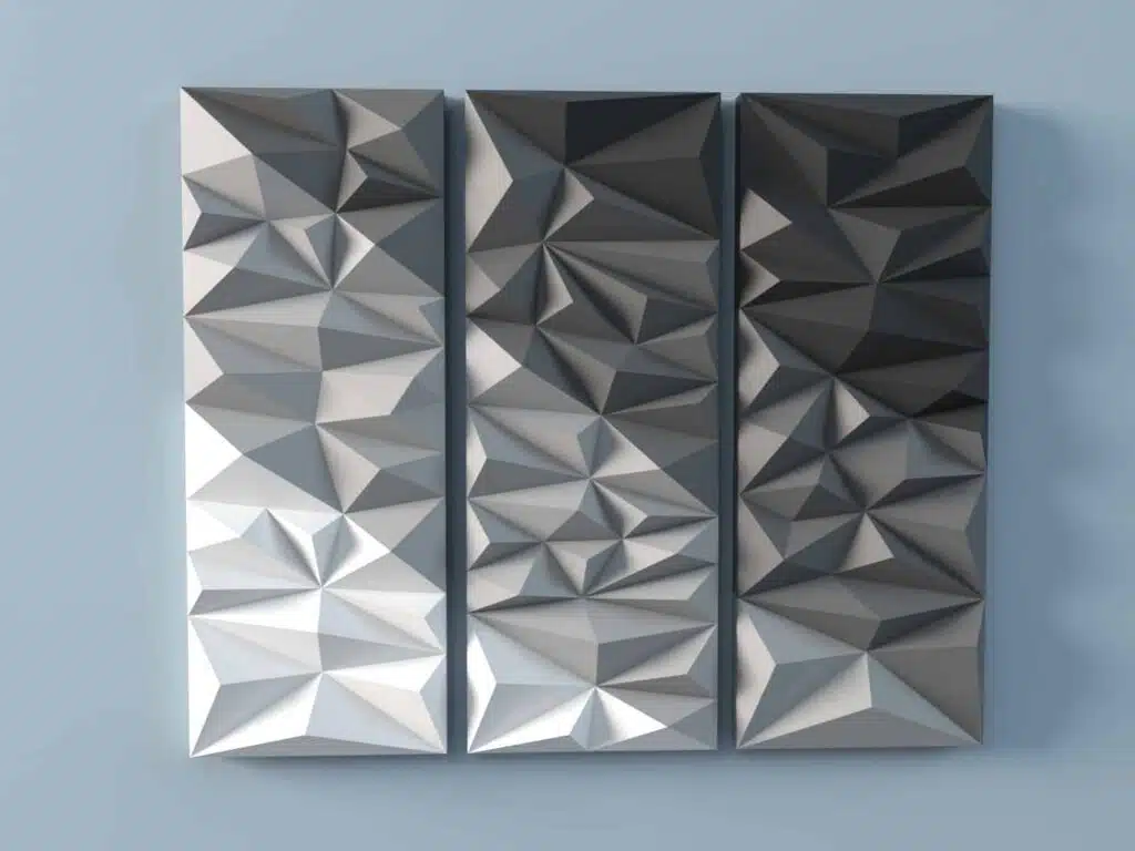 Pannello murale geometrico in papercraft 3D, modello 3D