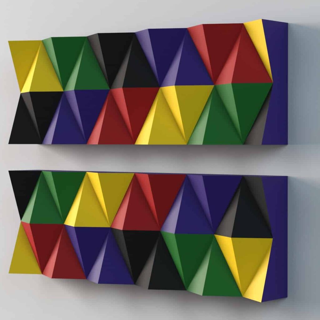 Panneau mural géométrique en papercraft 3D