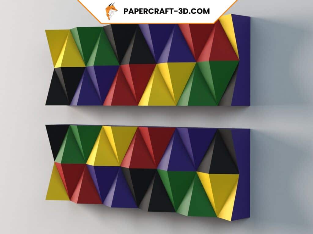 Papercraft de painel de parede geométrico em origami 3D